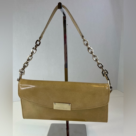 Jimmy Choo Beige Patent Leather Purse w/Authenticity Card - Picture 1 of 16